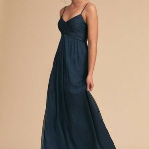 BHLDN Brigitte Blue Crinkled Chiffon Maxi …